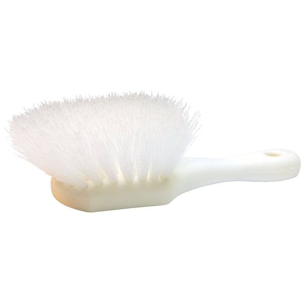 Utility Brush, 8 in Synthetic Block, White Nylon Fill, 12PK